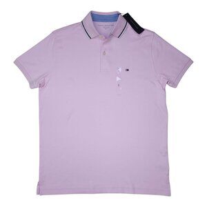 Tommy Hilfiger Mens Small Pink Polo Shirt Cotton Short Sleeve Classic Fit